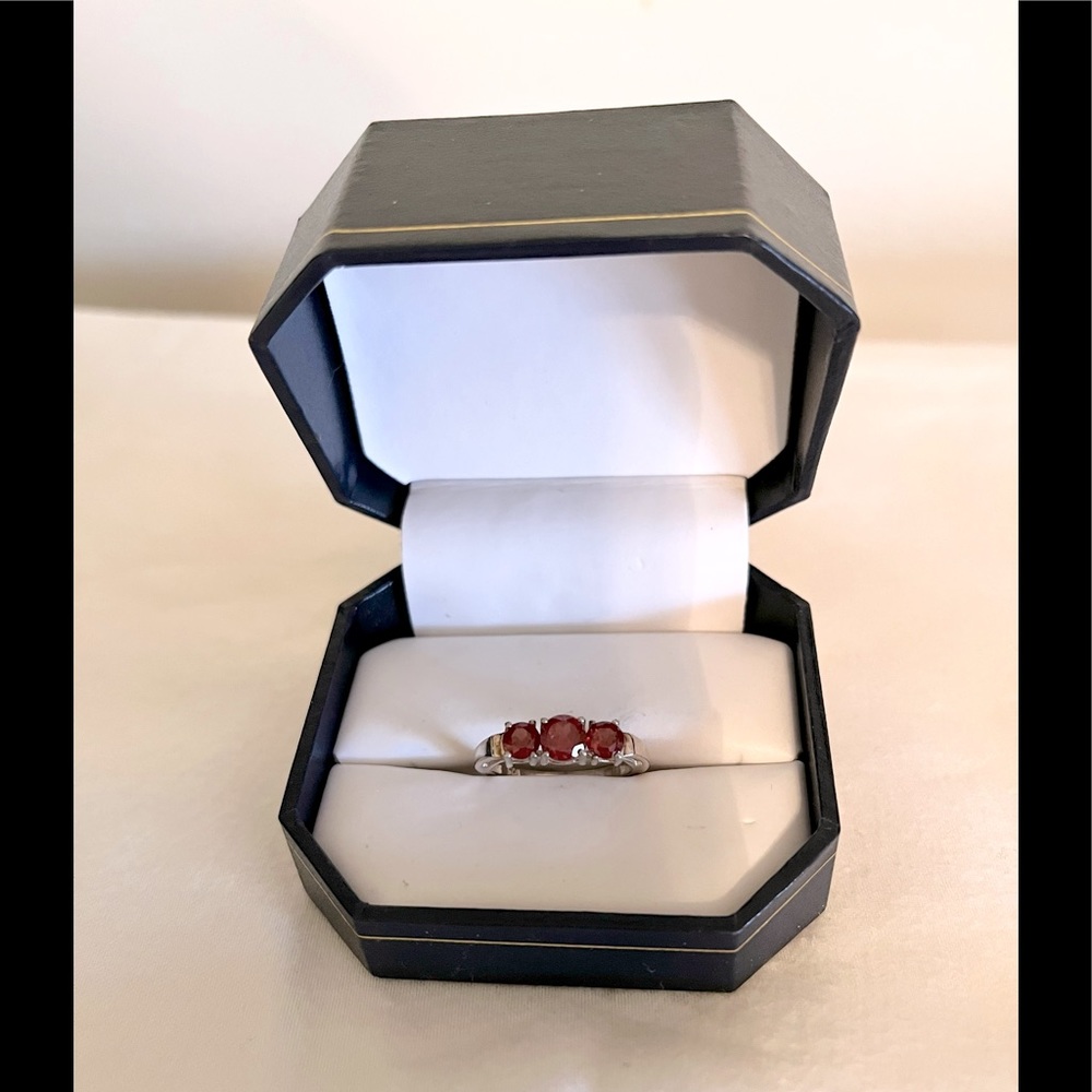 Ruby 3 Stone Ring - image 1